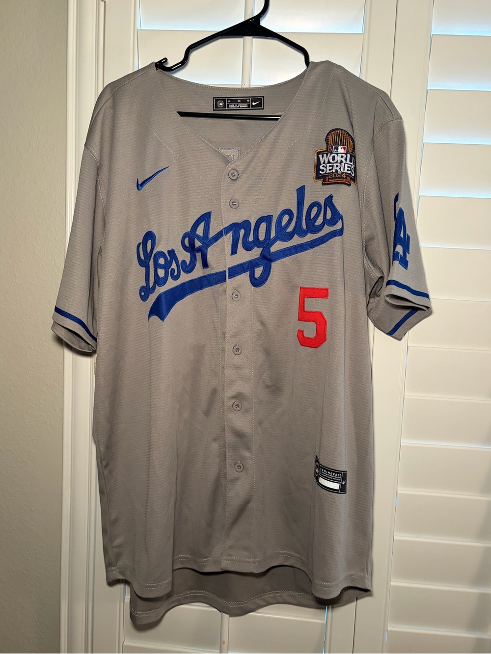 Freddie Freeman Los Angeles Dodgers nike grey jersey World Series